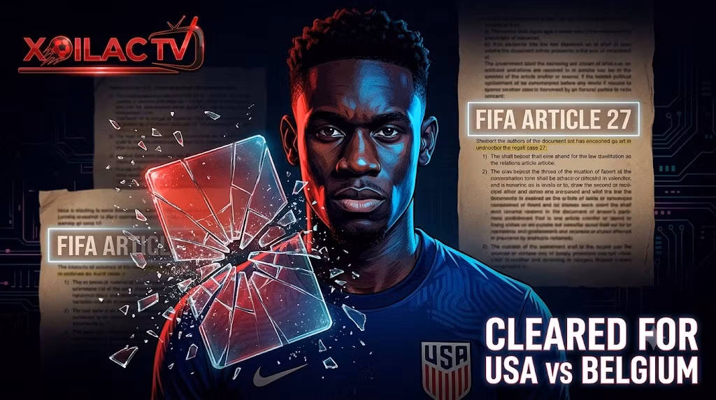 Tiền đạo Folarin Balogun của tuyển Mỹ được FIFA áp dụng Điều 27 để xóa thẻ đỏ, đủ điều kiện tham dự trận Tứ kết World Cup 2026 gặp tuyển Bỉ.